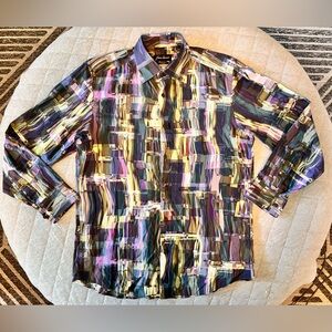 JHANE BARNES Limited Edition 58 of 100 Med Trim Fit Long Sleeve Abstract Shirt